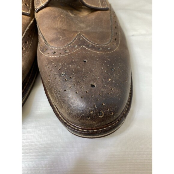 Johnston and Murphy wing tip brown leather sheepskin derby shoes men’s size 9 M - Picture 9 of 9